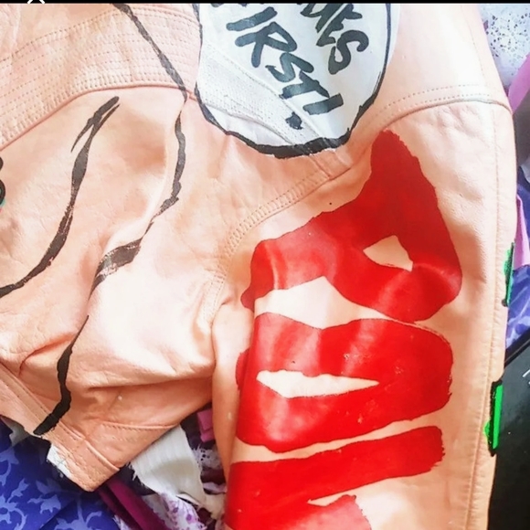 VTG handpainted leather jacket - Picture 13 of 16